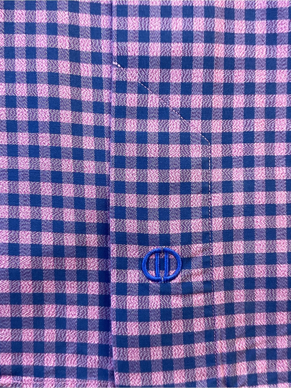 David Donahue Gingham Plaid Dress Shirt Mens Size XXL Pink Blue Cotton Luxury - Picture 7 of 9